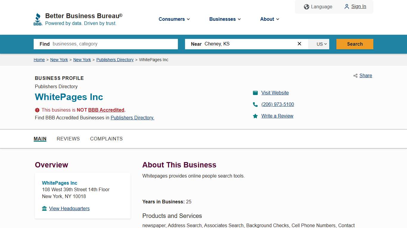 WhitePages Inc | BBB Business Profile | Better Business Bureau